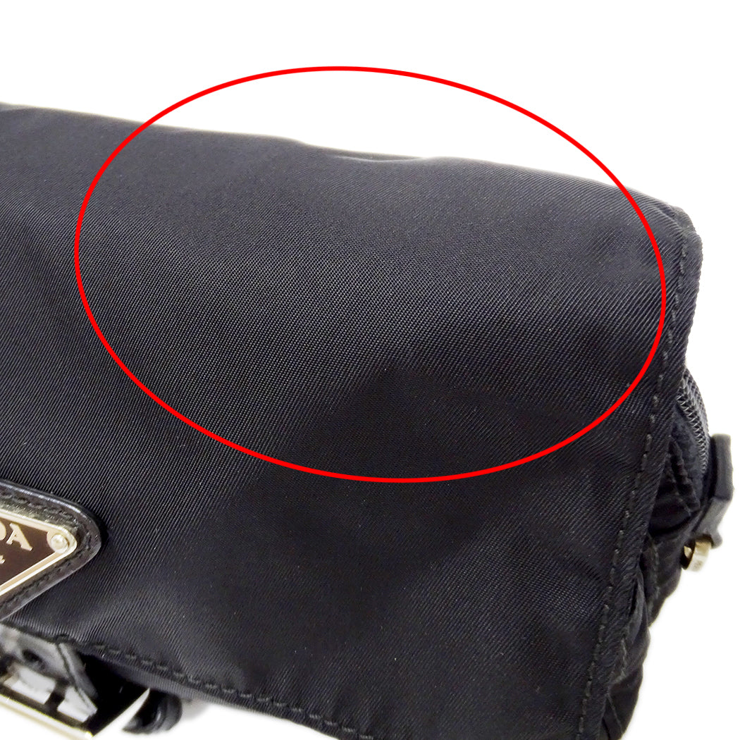 PRADA プラダ ボディ・ウエストバッグ ブラック ナイロン メンズ 【中古】