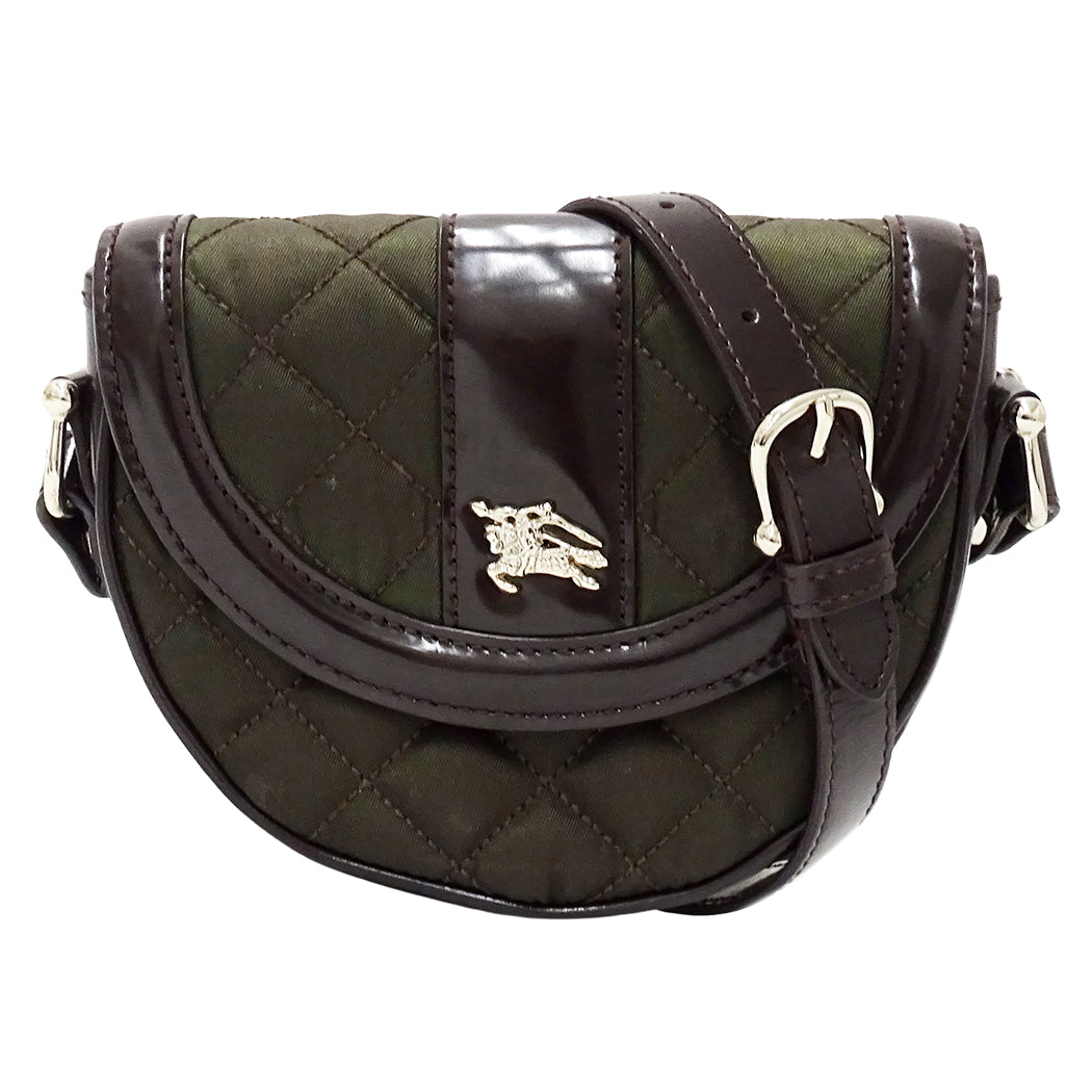 BURBERRY バーバリー ショルダーバッグ カーキ ブラウン ナイロン レディース 【中古】