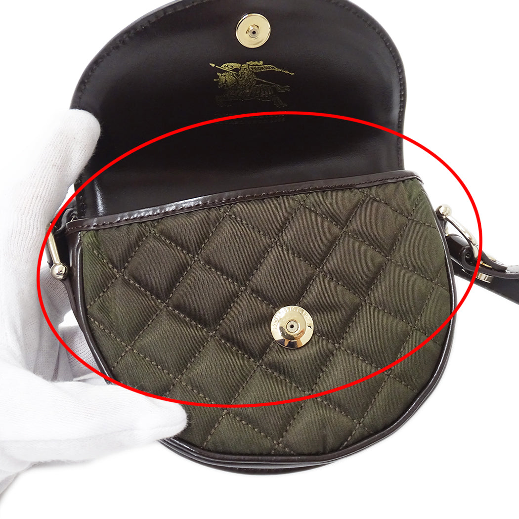 BURBERRY バーバリー ショルダーバッグ カーキ ブラウン ナイロン レディース 【中古】