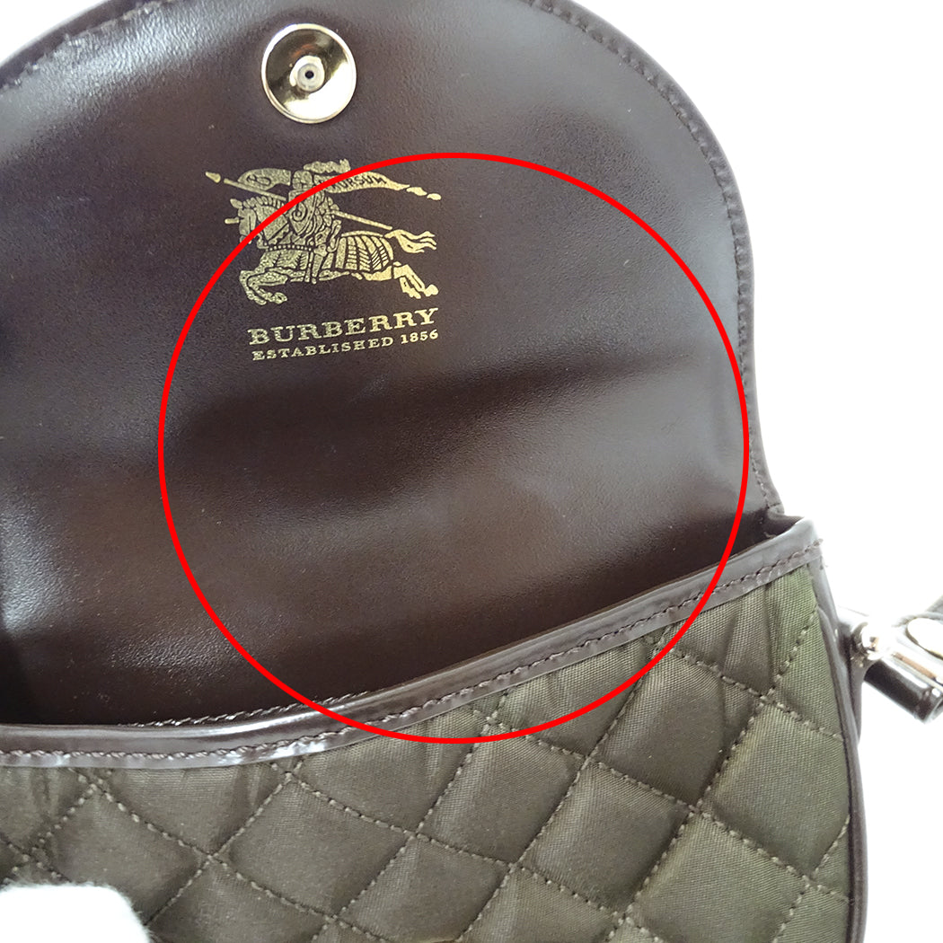 BURBERRY バーバリー ショルダーバッグ カーキ ブラウン ナイロン レディース 【中古】