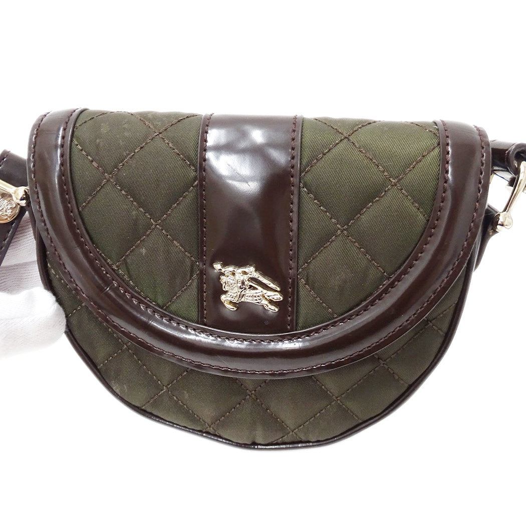 BURBERRY バーバリー ショルダーバッグ カーキ ブラウン ナイロン レディース 【中古】