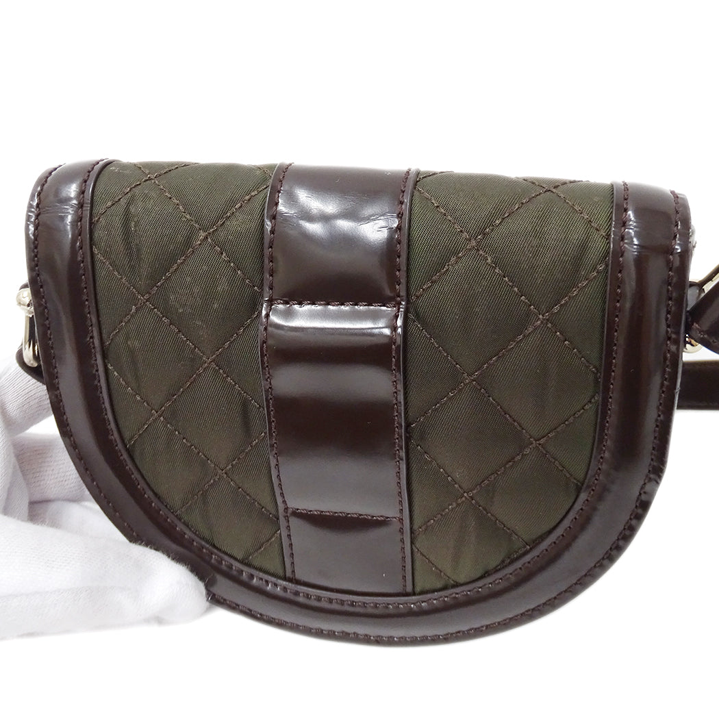 BURBERRY バーバリー ショルダーバッグ カーキ ブラウン ナイロン レディース 【中古】