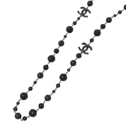 CHANEL シャネル ネックレス ココマーク メタル ブラック シルバー A12A レディース A36121 【中古】