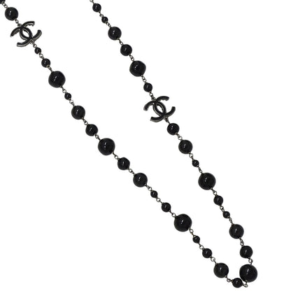 CHANEL シャネル ネックレス ココマーク メタル ブラック シルバー A12A レディース A36121 【中古】