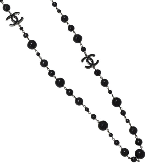 CHANEL シャネル ネックレス ココマーク メタル ブラック シルバー A12A レディース A36121 【中古】