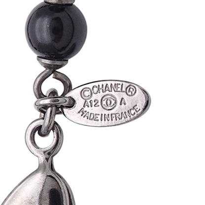 CHANEL シャネル ネックレス ココマーク メタル ブラック シルバー A12A レディース A36121 【中古】