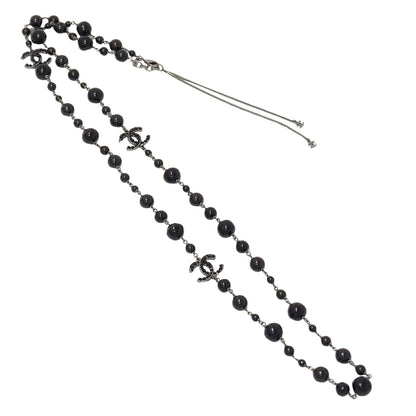 CHANEL シャネル ネックレス ココマーク メタル ブラック シルバー A12A レディース A36121 【中古】