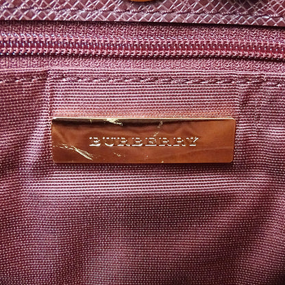 BURBERRY バーバリー ショルダーバッグ ベージュ ボルドー キャンバス レディース 【中古】