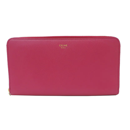 CELINE セリーヌ 長財布 ピンク レザー レディース 【中古】