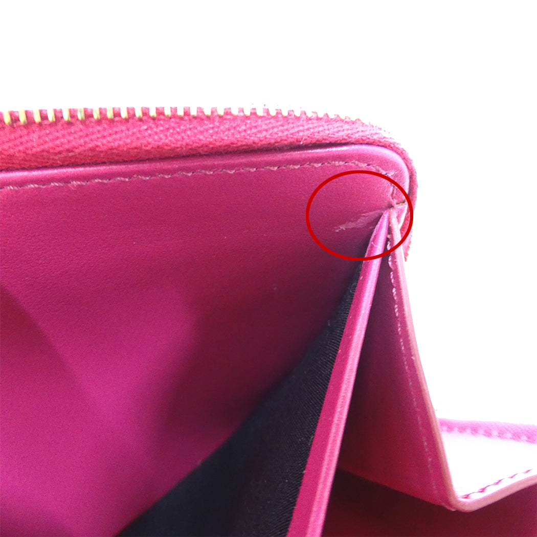 CELINE セリーヌ 長財布 ピンク レザー レディース 【中古】