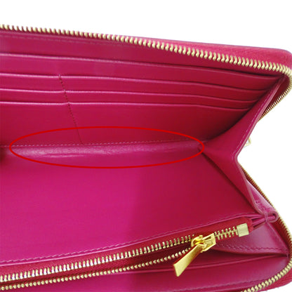 CELINE セリーヌ 長財布 ピンク レザー レディース 【中古】