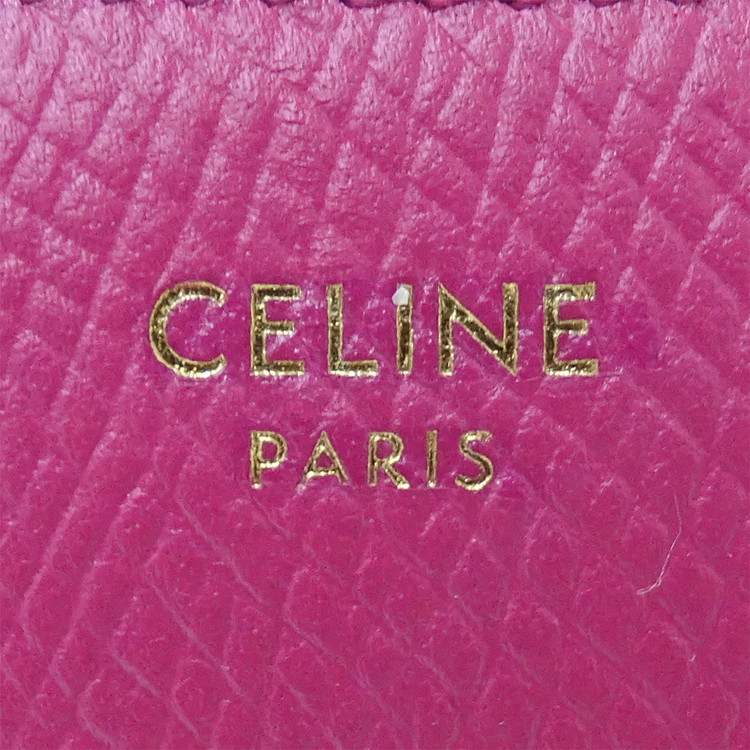 CELINE セリーヌ 長財布 ピンク レザー レディース 【中古】