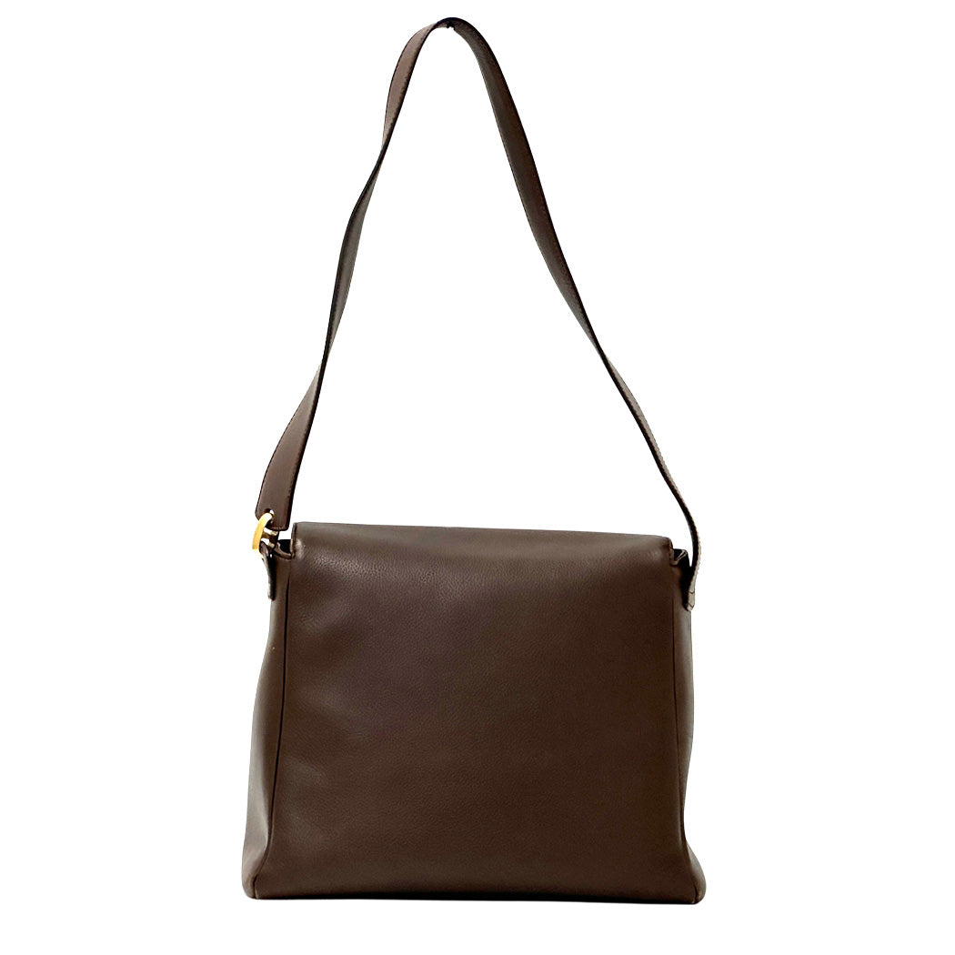 LOEWE ロエベ ショルダーバッグ ダークブラウン ブラウン レザー レディース 【中古】