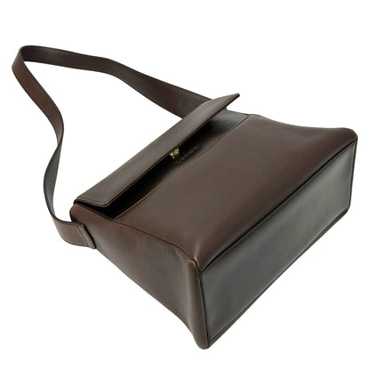LOEWE ロエベ ショルダーバッグ ダークブラウン ブラウン レザー レディース 【中古】