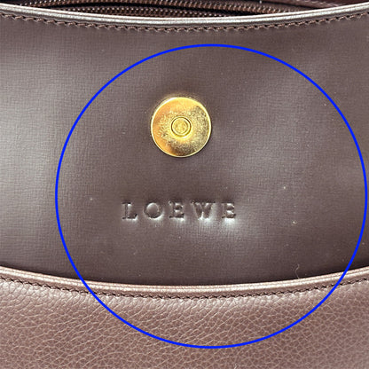 LOEWE ロエベ ショルダーバッグ ダークブラウン ブラウン レザー レディース 【中古】