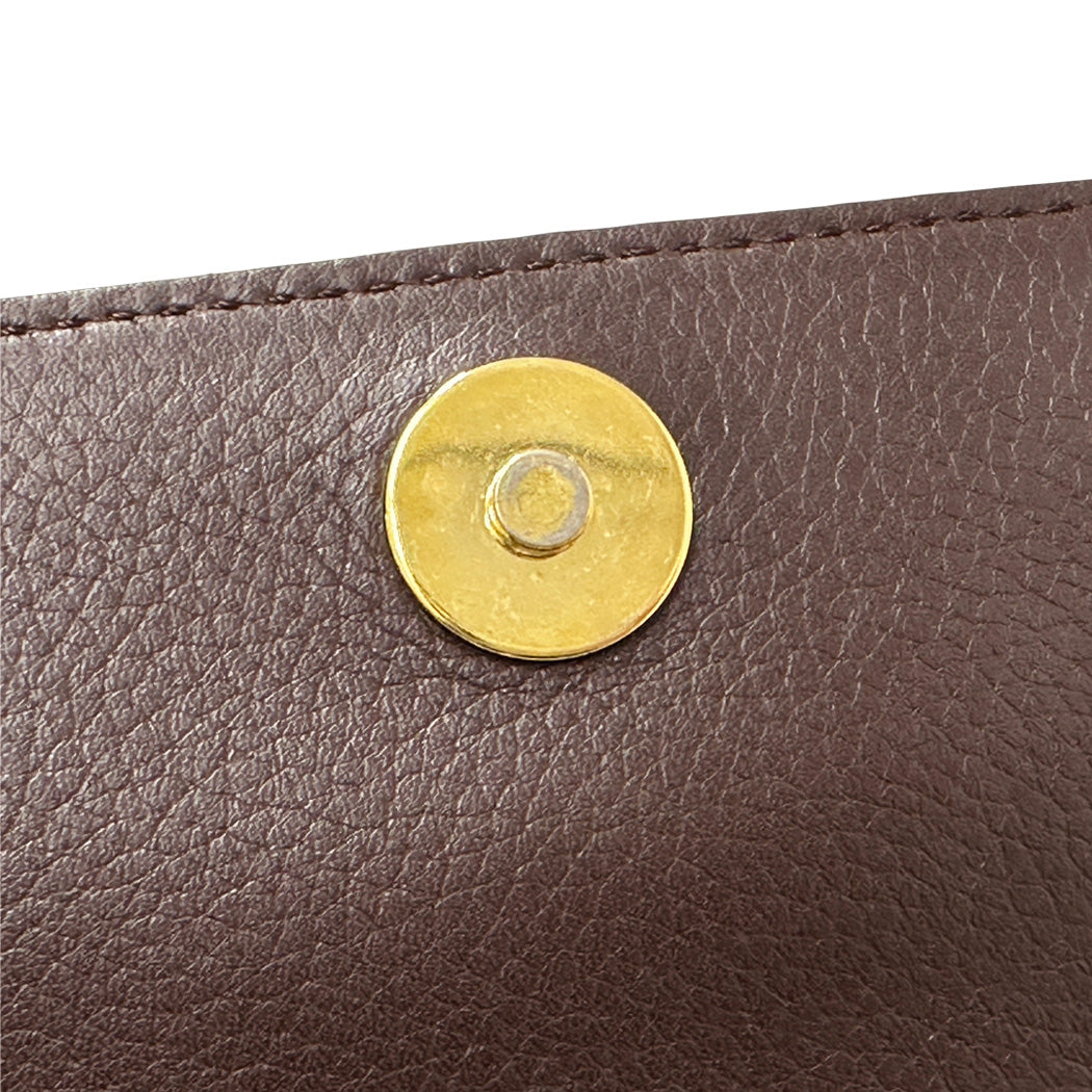 LOEWE ロエベ ショルダーバッグ ダークブラウン ブラウン レザー レディース 【中古】
