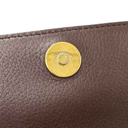 LOEWE ロエベ ショルダーバッグ ダークブラウン ブラウン レザー レディース 【中古】