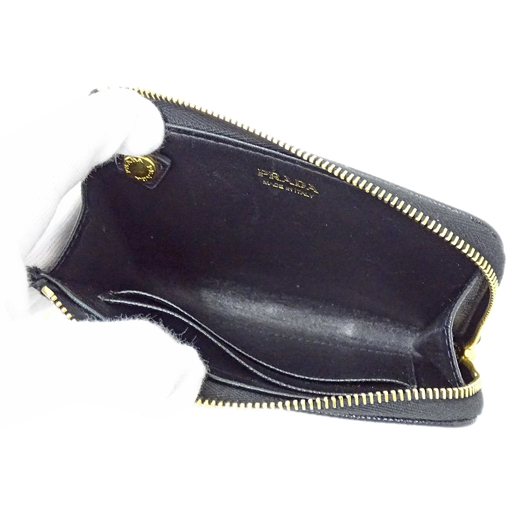PRADA プラダ コインケース ブラック 1PP122 レディース メンズ 【中古】