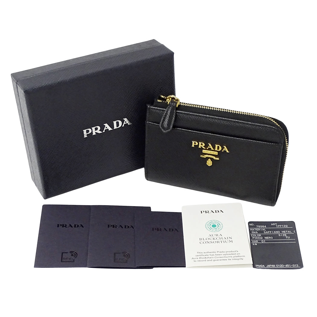 PRADA プラダ コインケース ブラック 1PP122 レディース メンズ 【中古】