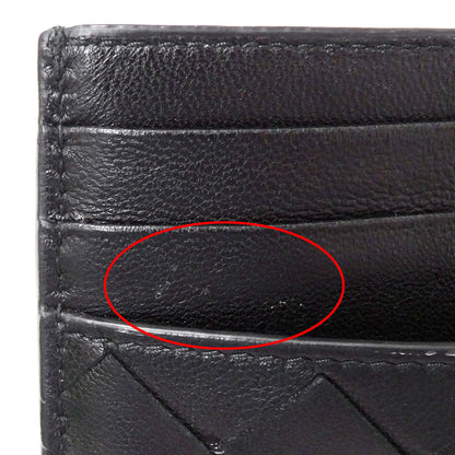 BOTTEGAVENETA ボッテガ・ヴェネタ イントレチャート クレジットカードケース ブラック レザー レディース メンズ 【中古】