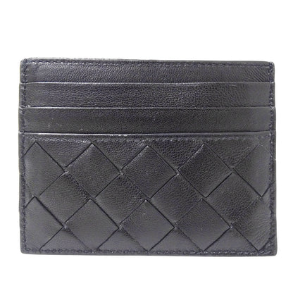 BOTTEGAVENETA ボッテガ・ヴェネタ イントレチャート クレジットカードケース ブラック レザー レディース メンズ 【中古】