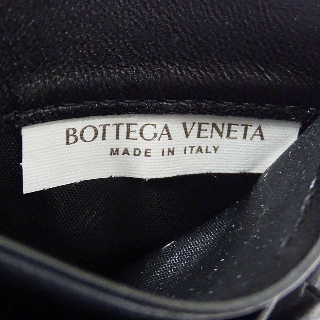 BOTTEGAVENETA ボッテガ・ヴェネタ イントレチャート クレジットカードケース ブラック レザー レディース メンズ 【中古】
