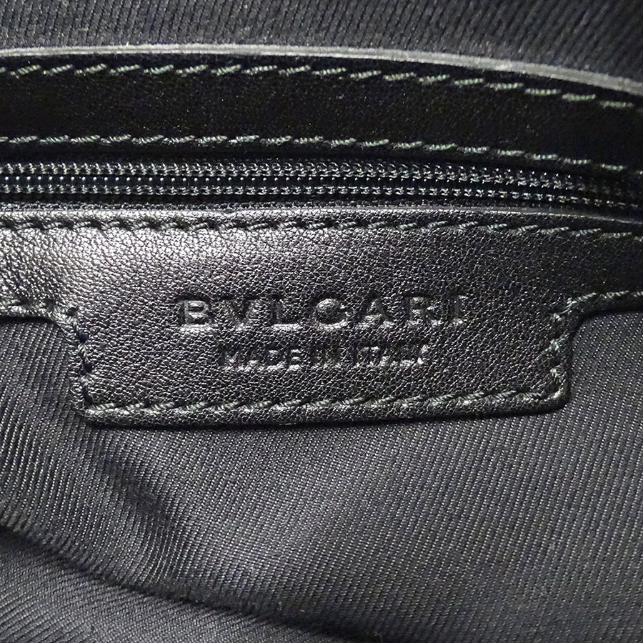 BVLGARI ブルガリ チャンドラ ショルダーバッグ ブラック キャンバス レディース 【中古】