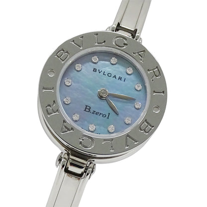 BVLGARI ブルガリ B-zero1 ビーゼロワン BZ22S レディース 腕時計 ブルーシェル 12Pダイヤ クオーツ QZ ステンレス 磨き済み【中古】