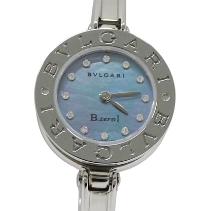 BVLGARI ブルガリ B-zero1 ビーゼロワン BZ22S レディース 腕時計 ブルーシェル 12Pダイヤ クオーツ QZ ステンレス 磨き済み【中古】