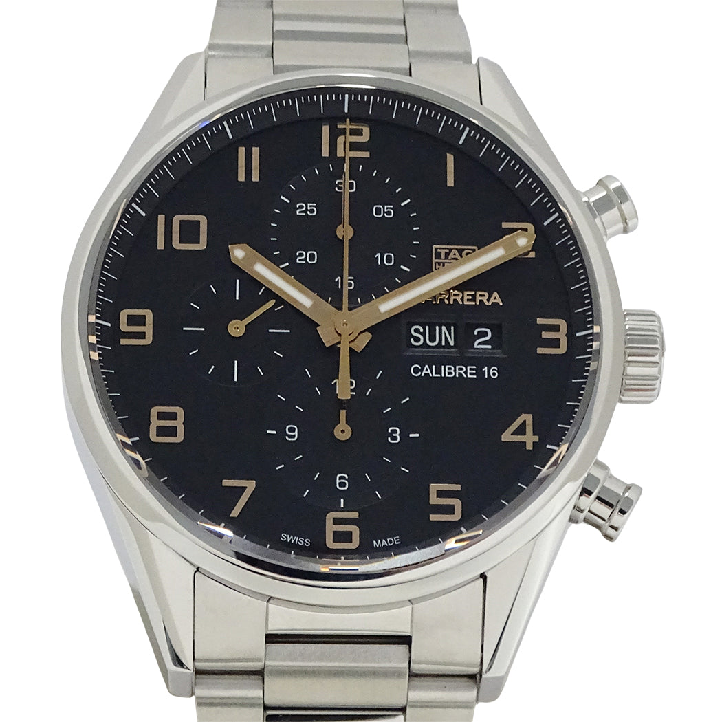TAG Heuer タグホイヤー カレラ CV2A1AB メンズ 腕時計 自動巻き AT ステンレス レザー 磨き済み【中古】