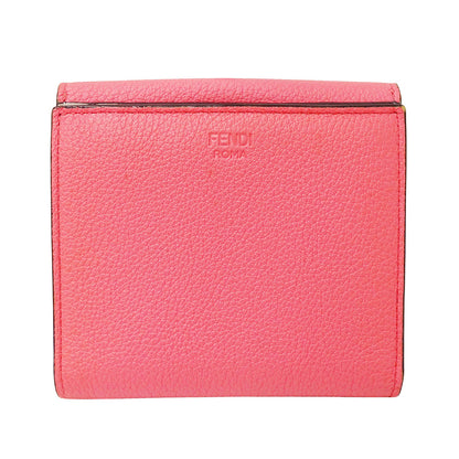 FENDI フェンディ 二つ折り財布 ピーカブー ピンク レザー レディース 【中古】