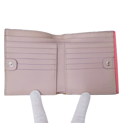 FENDI フェンディ 二つ折り財布 ピーカブー ピンク レザー レディース 【中古】