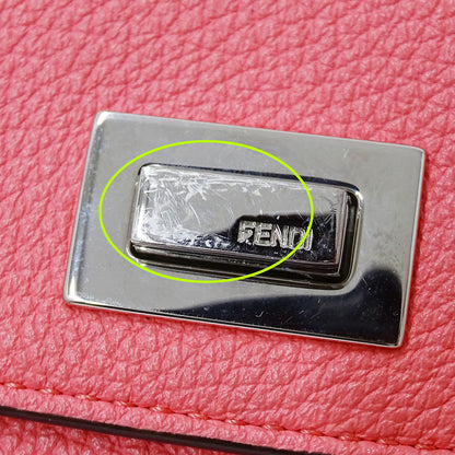 FENDI フェンディ 二つ折り財布 ピーカブー ピンク レザー レディース 【中古】