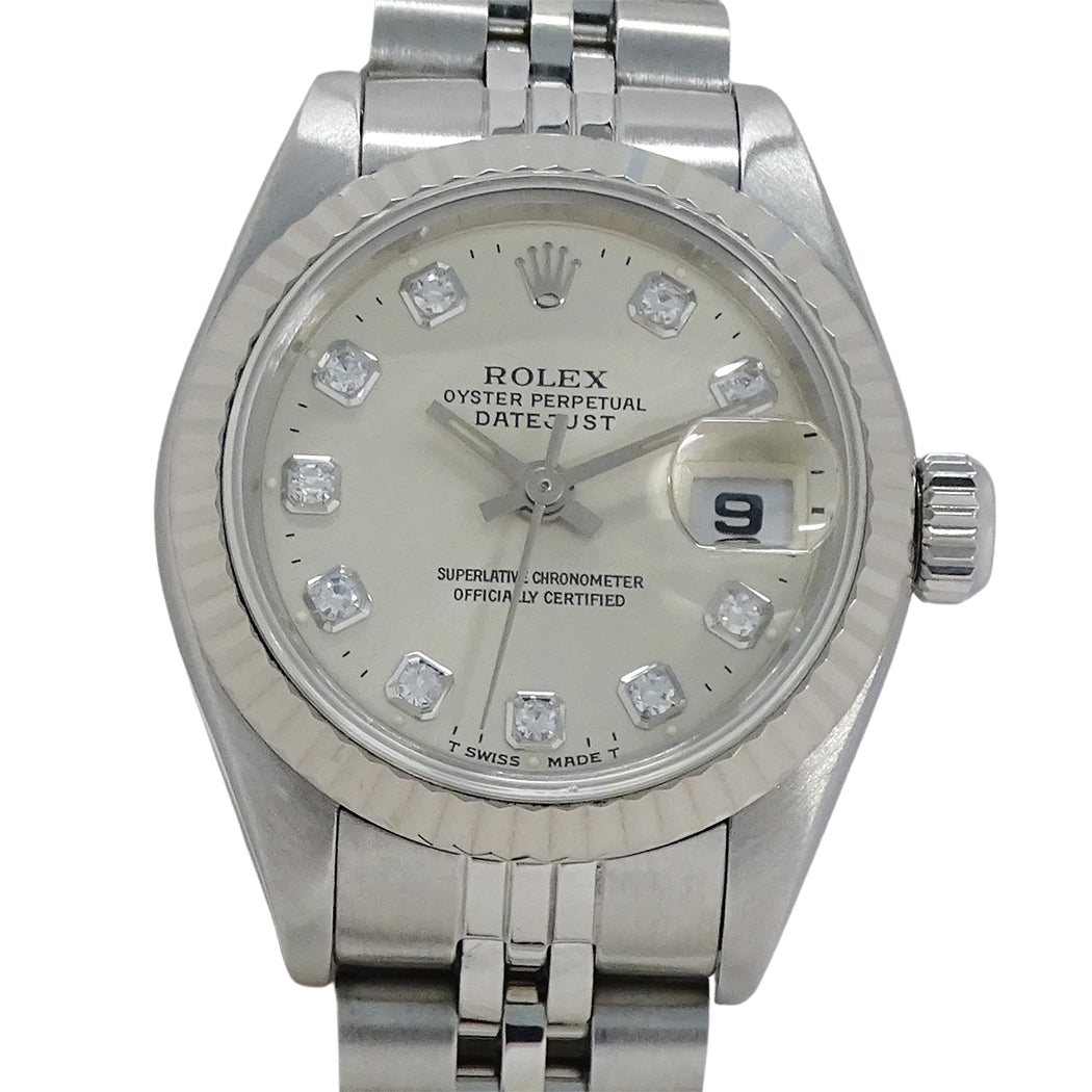 ROLEX ロレックス デイトジャスト 69174G W番 レディース 腕時計 自動巻き AT SS WG ダイヤモンド 磨き済み【中古】