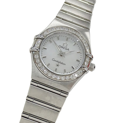 OMEGA オメガ コンステレーション ミニ 1466.71 レディース 腕時計 シェル ダイヤモンド クオーツ SS 磨き済み【中古】