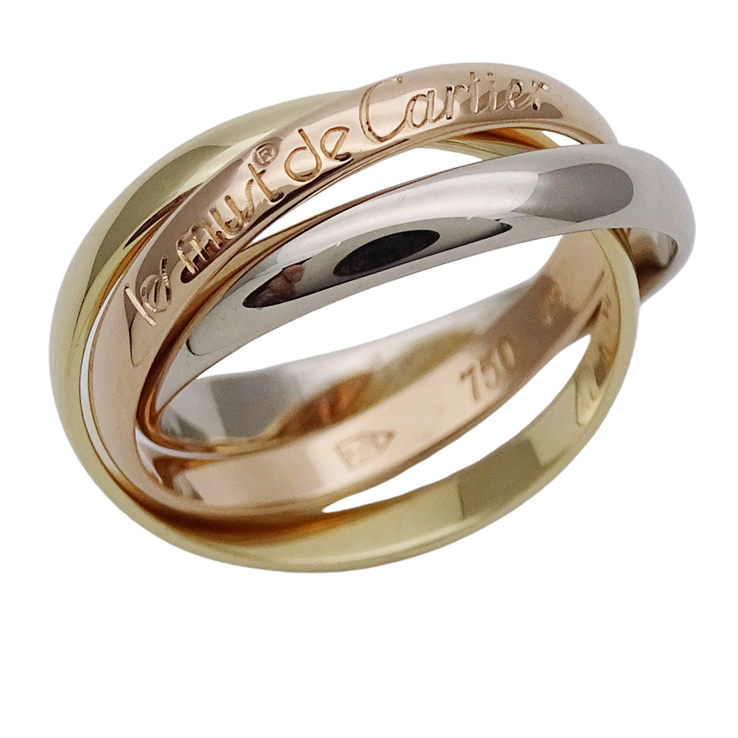 Cartier カルティエ トリニティ スモール リング 指輪 750PG 750YG 750WG #49 約10号 レディース 磨き済み【中古】