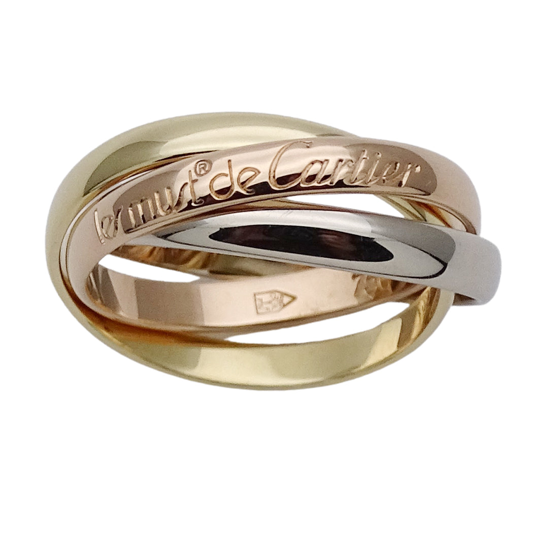 Cartier カルティエ トリニティ スモール リング 指輪 750PG 750YG 750WG #49 約10号 レディース 磨き済み【中古】