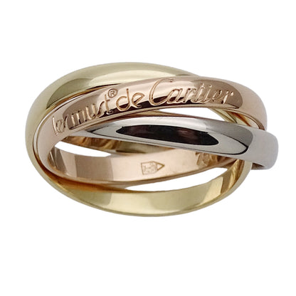 Cartier カルティエ トリニティ スモール リング 指輪 750PG 750YG 750WG #49 約10号 レディース 磨き済み【中古】