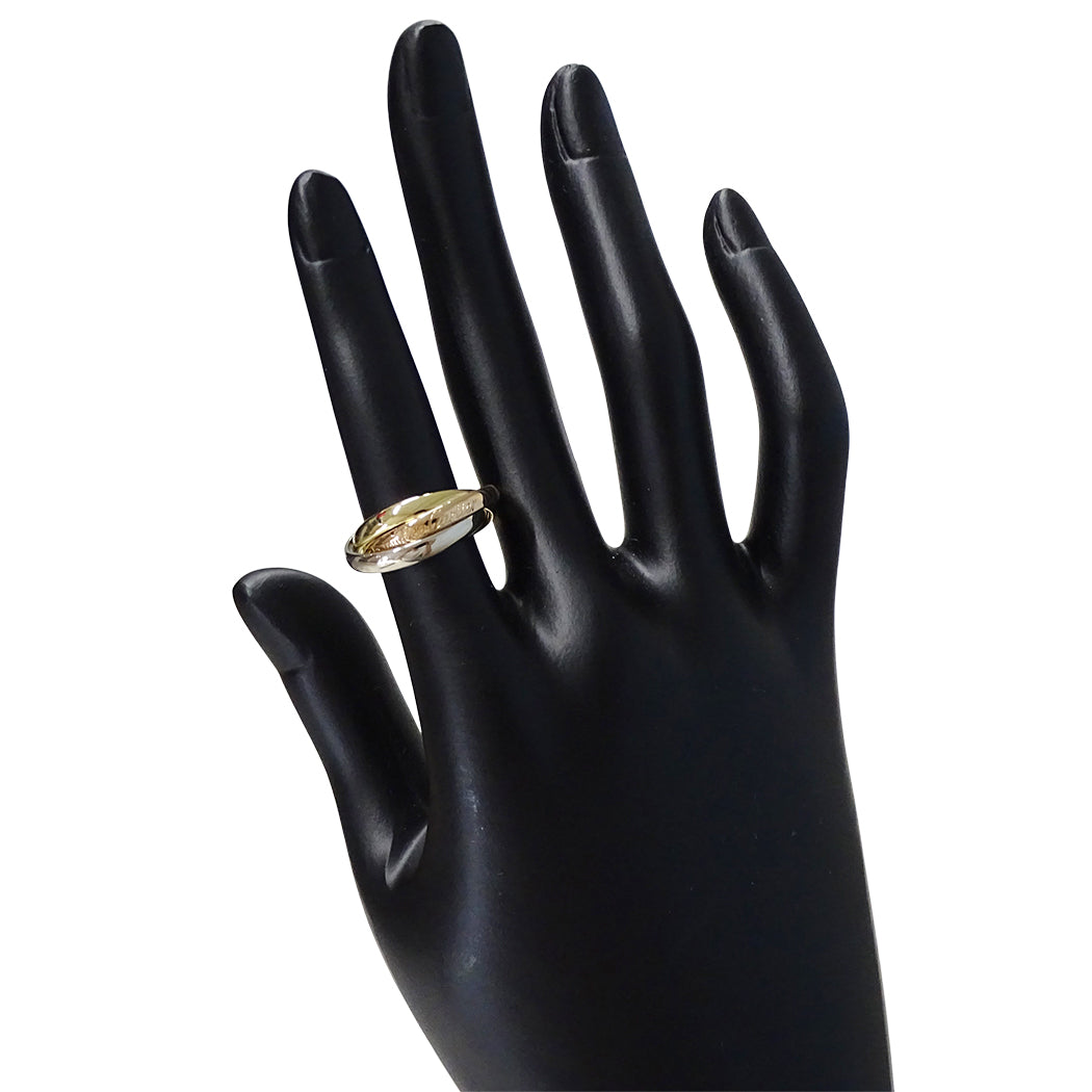 Cartier カルティエ トリニティ スモール リング 指輪 750PG 750YG 750WG #49 約10号 レディース 磨き済み【中古】