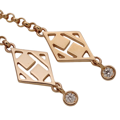 HERMES エルメス ガンバード ピアス 750PG ダイヤモンド レディース 磨き済み【中古】
