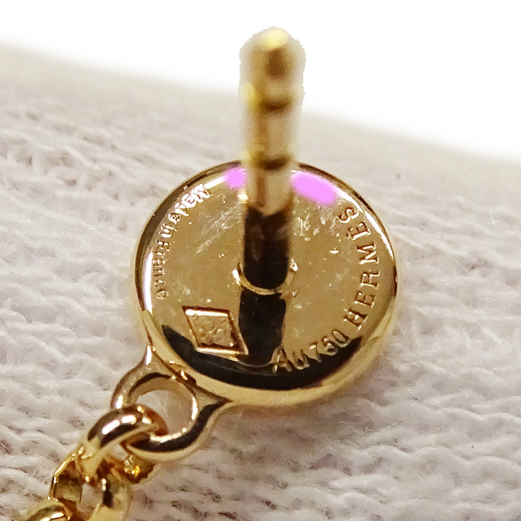 HERMES エルメス ガンバード ピアス 750PG ダイヤモンド レディース 磨き済み【中古】