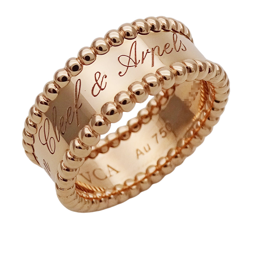 Van Cleef & Arpels ヴァンクリーフ＆アーペル ペルレ シニアチュール リング 指輪 750PG #52 約12号 レディース 磨き済み【中古】