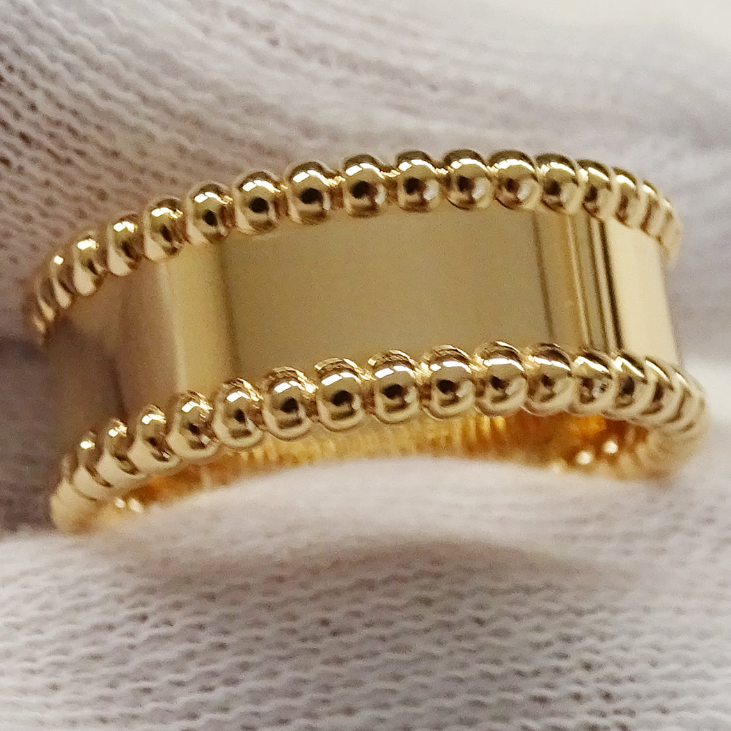 Van Cleef & Arpels ヴァンクリーフ＆アーペル ペルレ シニアチュール リング 指輪 750PG #52 約12号 レディース 磨き済み【中古】