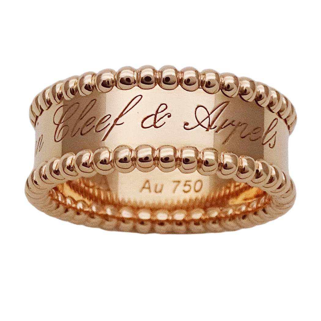 Van Cleef & Arpels ヴァンクリーフ＆アーペル ペルレ シニアチュール リング 指輪 750PG #52 約12号 レディース 磨き済み【中古】
