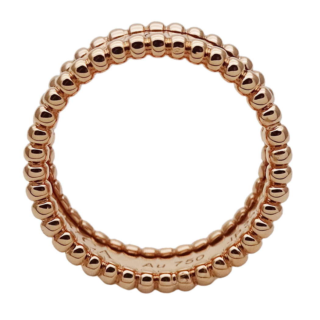 Van Cleef & Arpels ヴァンクリーフ＆アーペル ペルレ シニアチュール リング 指輪 750PG #52 約12号 レディース 磨き済み【中古】