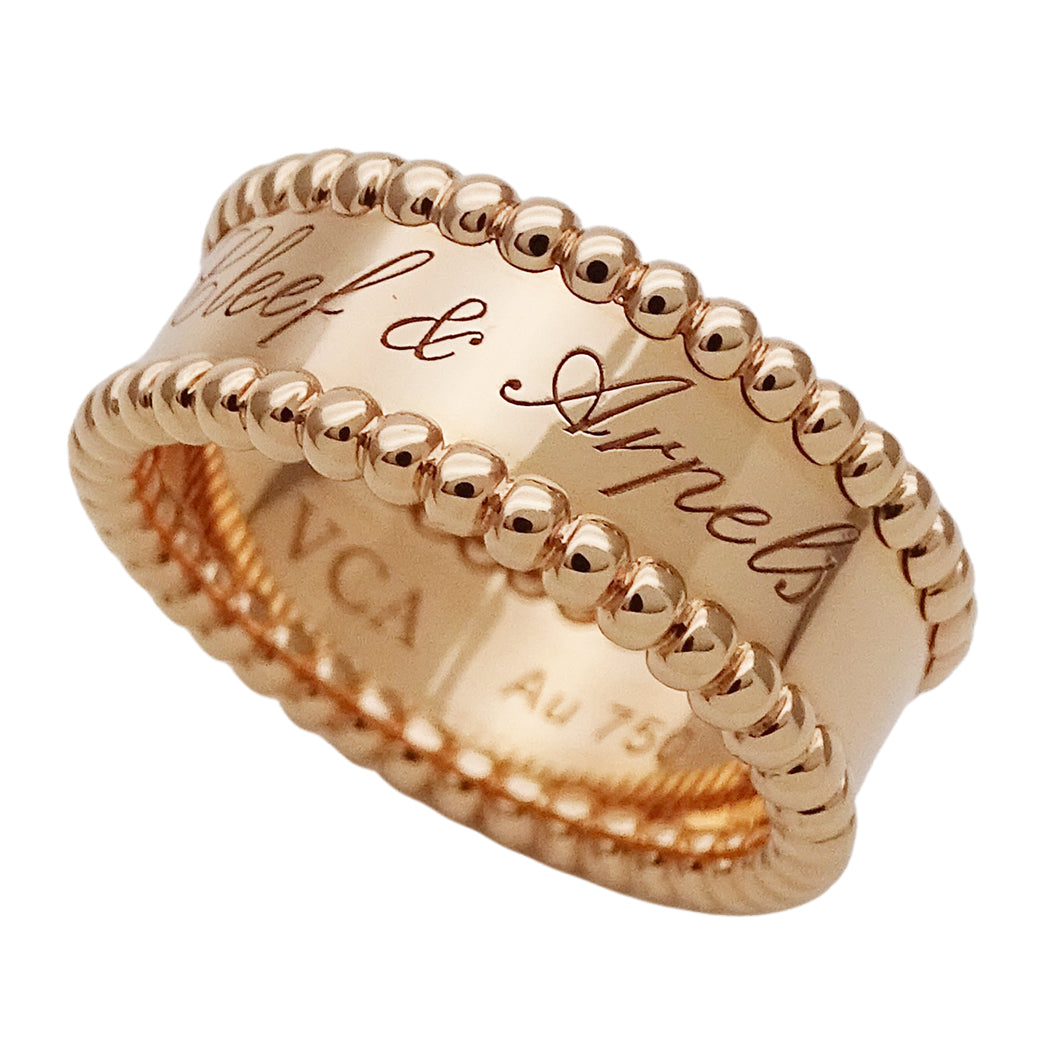 Van Cleef & Arpels ヴァンクリーフ＆アーペル ペルレ シニアチュール リング 指輪 750PG #52 約12号 レディース 磨き済み【中古】