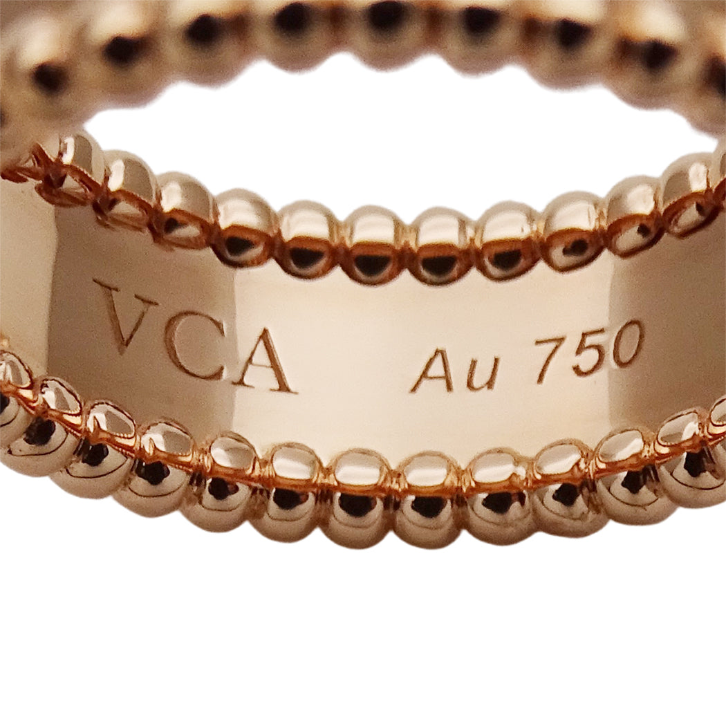 Van Cleef & Arpels ヴァンクリーフ＆アーペル ペルレ シニアチュール リング 指輪 750PG #52 約12号 レディース 磨き済み【中古】