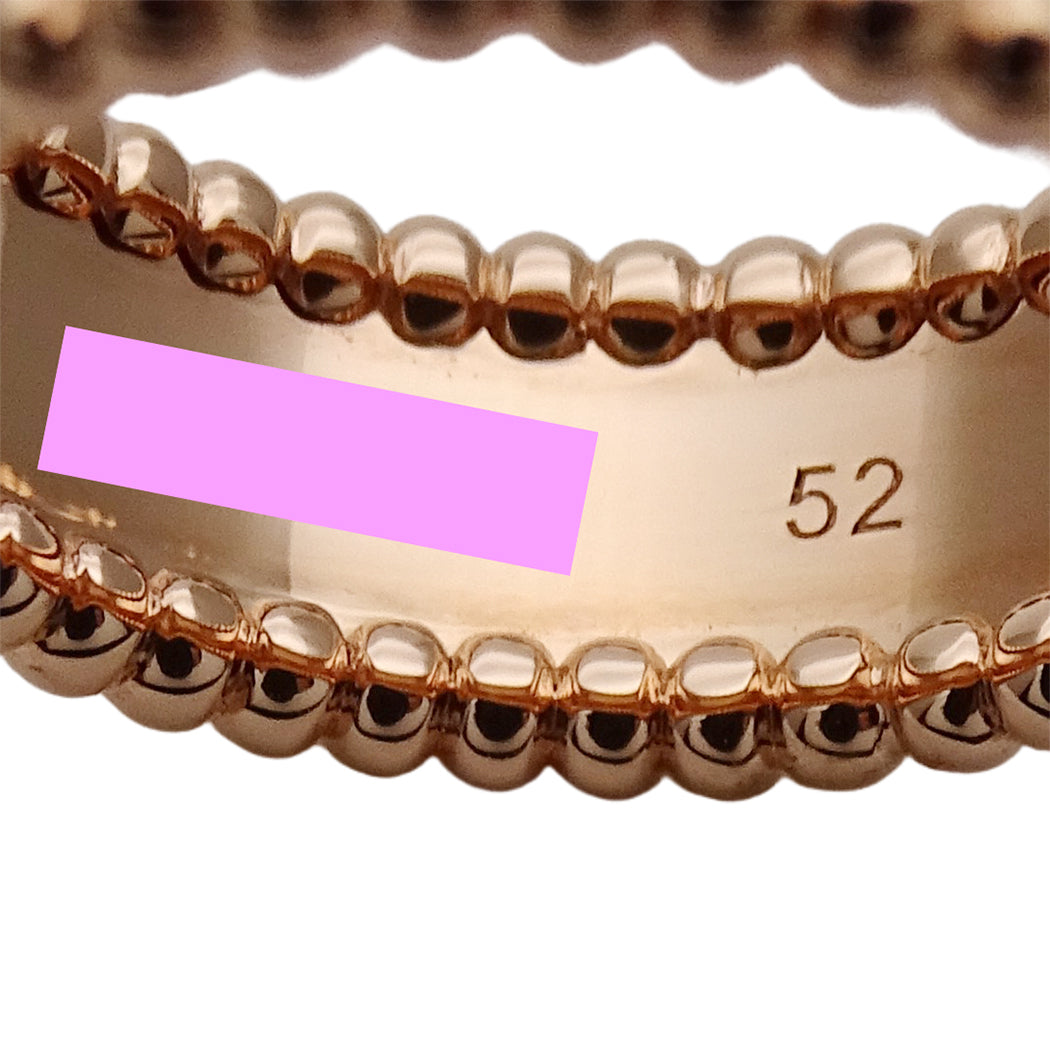 Van Cleef & Arpels ヴァンクリーフ＆アーペル ペルレ シニアチュール リング 指輪 750PG #52 約12号 レディース 磨き済み【中古】