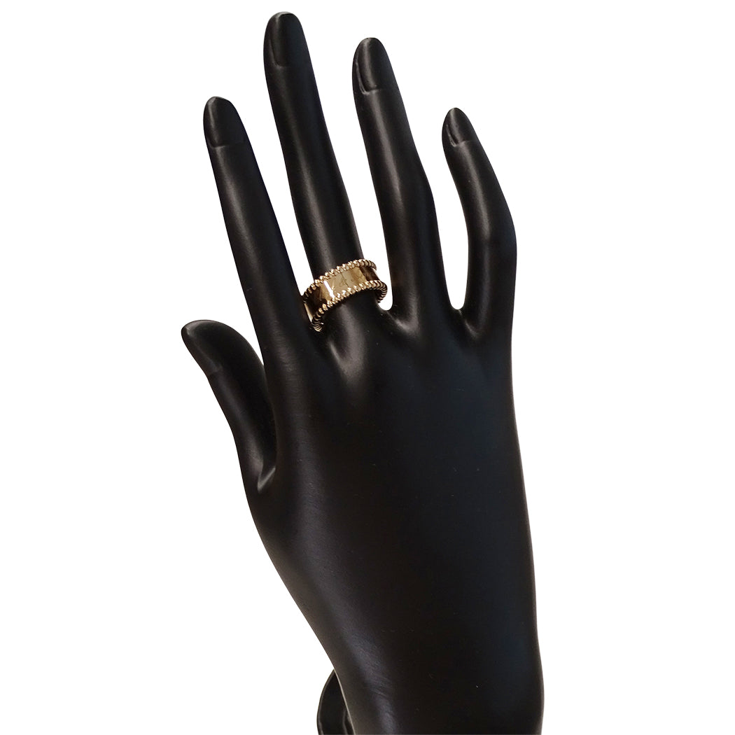 Van Cleef & Arpels ヴァンクリーフ＆アーペル ペルレ シニアチュール リング 指輪 750PG #52 約12号 レディース 磨き済み【中古】