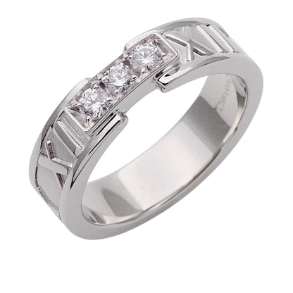 TIFFANY&Co. ティファニー アトラス リング 指輪 750WG ダイヤモンド 約13号 レディース 磨き済み【中古】